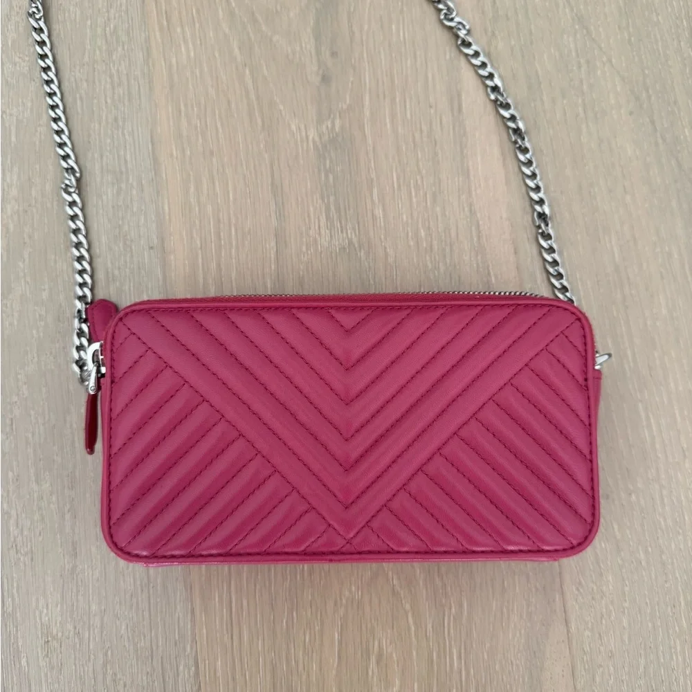 Prada Double Zip Quilted Leather Crossbody Bag Pink - Picture 6 of 11